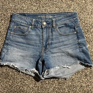 American Eagle Stretch Jean Shorts Vintage Festival High Rise Women's 4 Blue